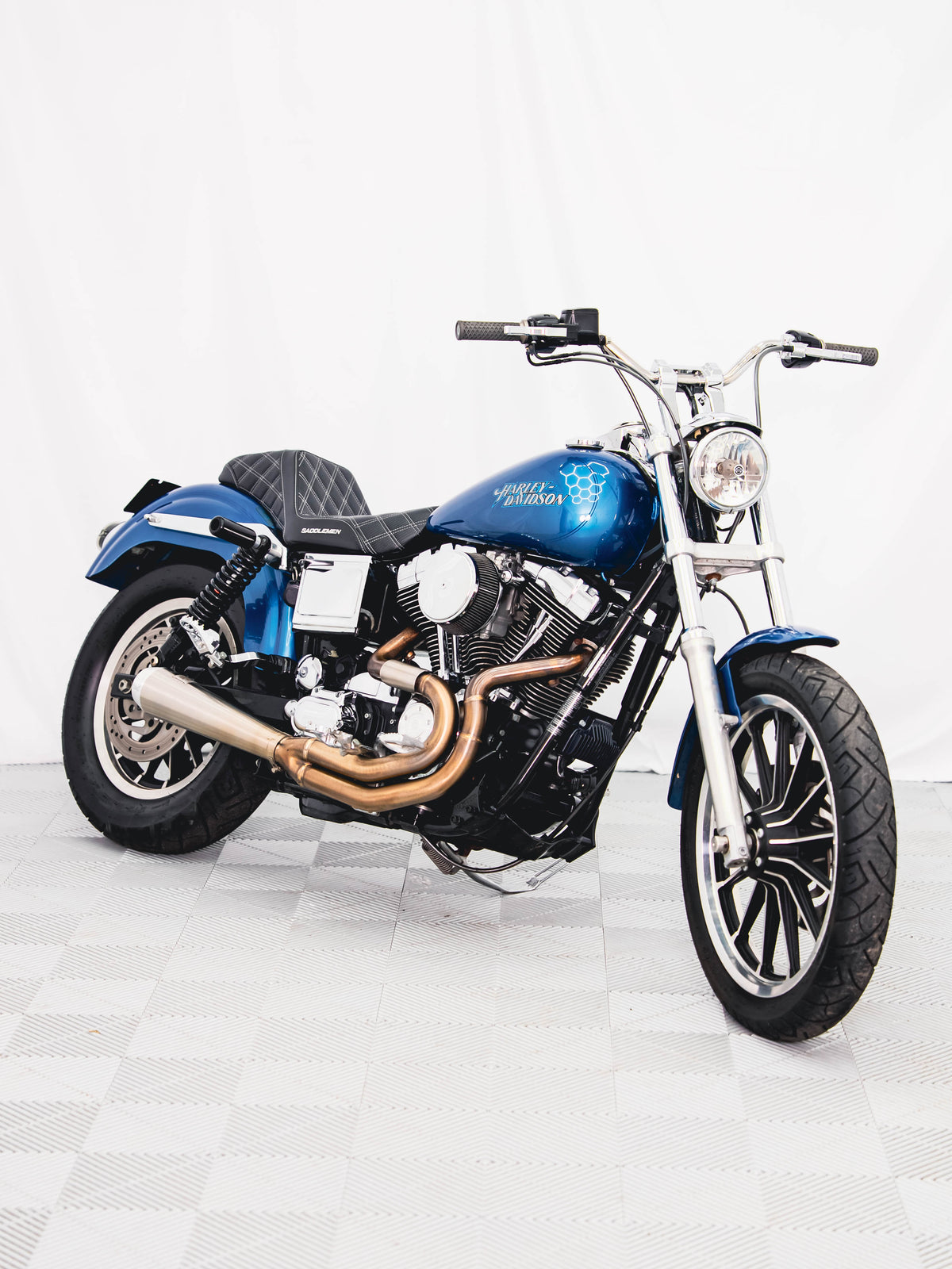 2005 FXDL CHOPPER BLUE PEARL 7K MILES