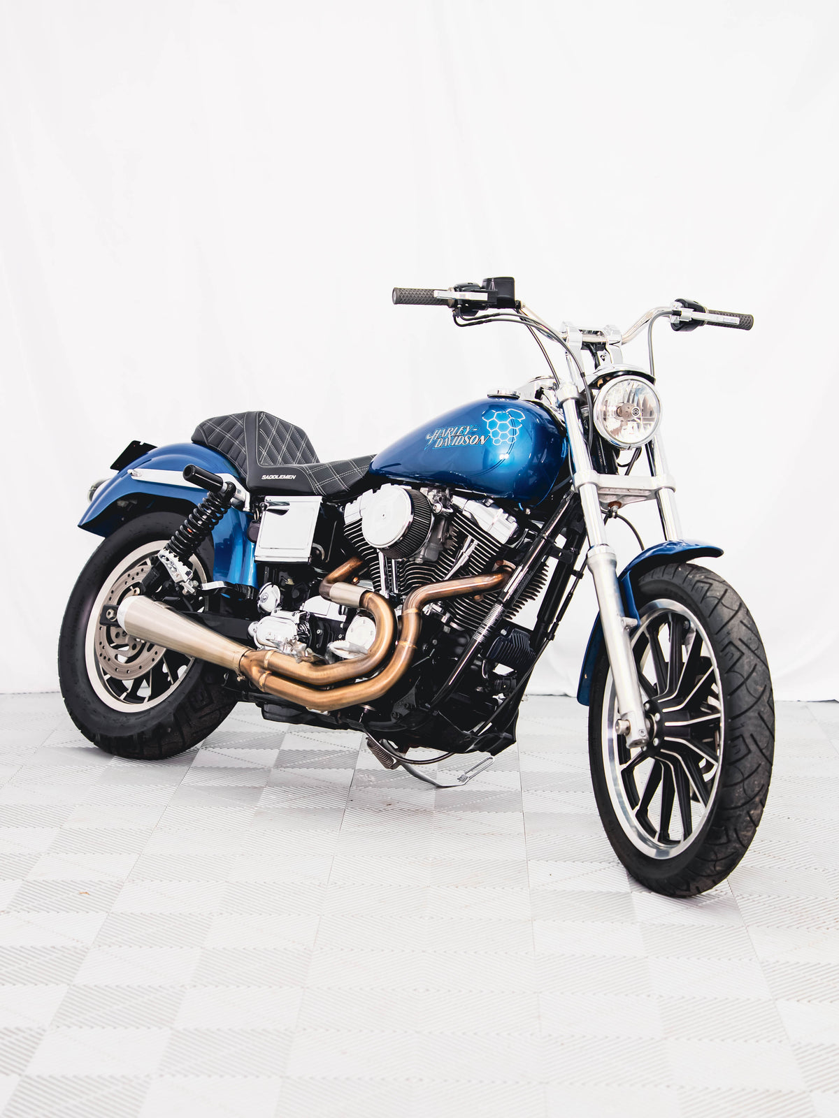 2005 FXDL CHOPPER BLUE PEARL 7K MILES
