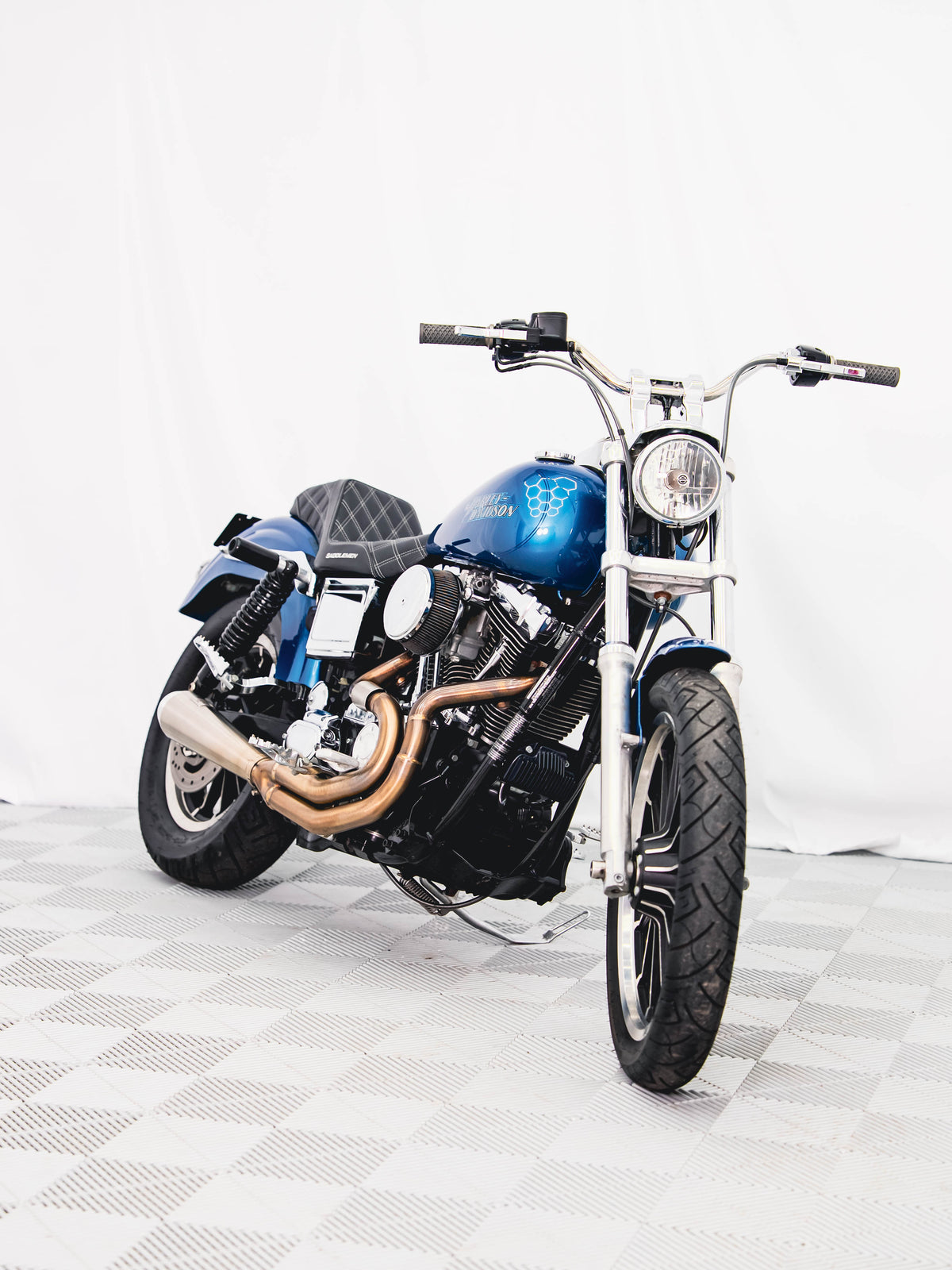 2005 FXDL CHOPPER BLUE PEARL 7K MILES