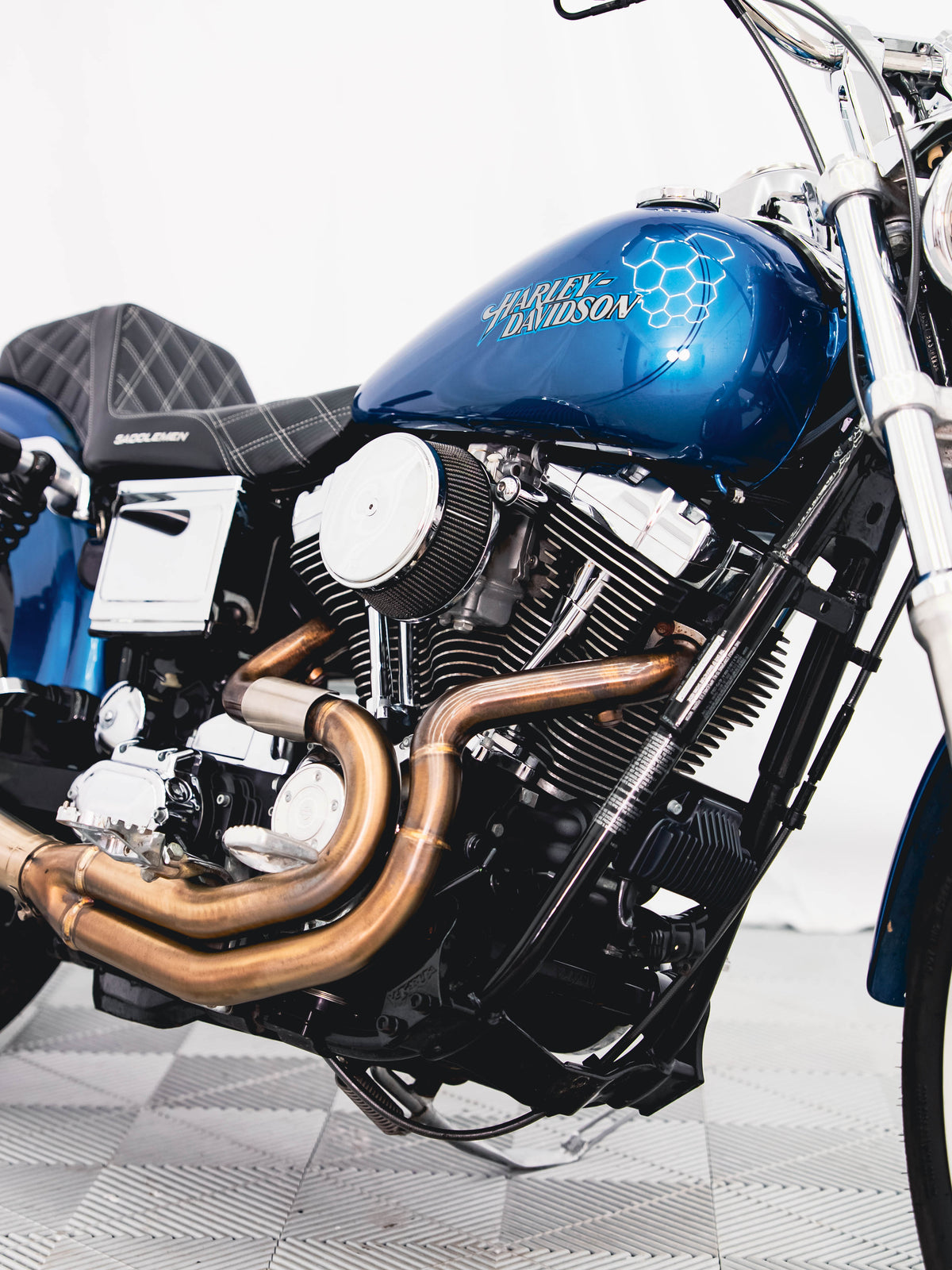 2005 FXDL CHOPPER BLUE PEARL 7K MILES
