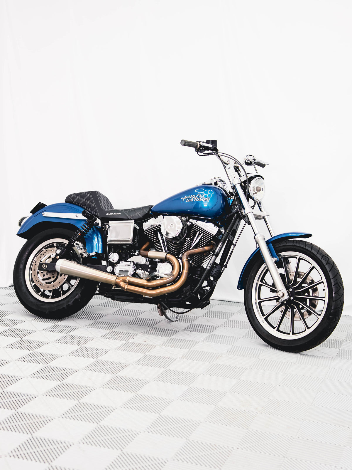 2005 FXDL CHOPPER BLUE PEARL 7K MILES